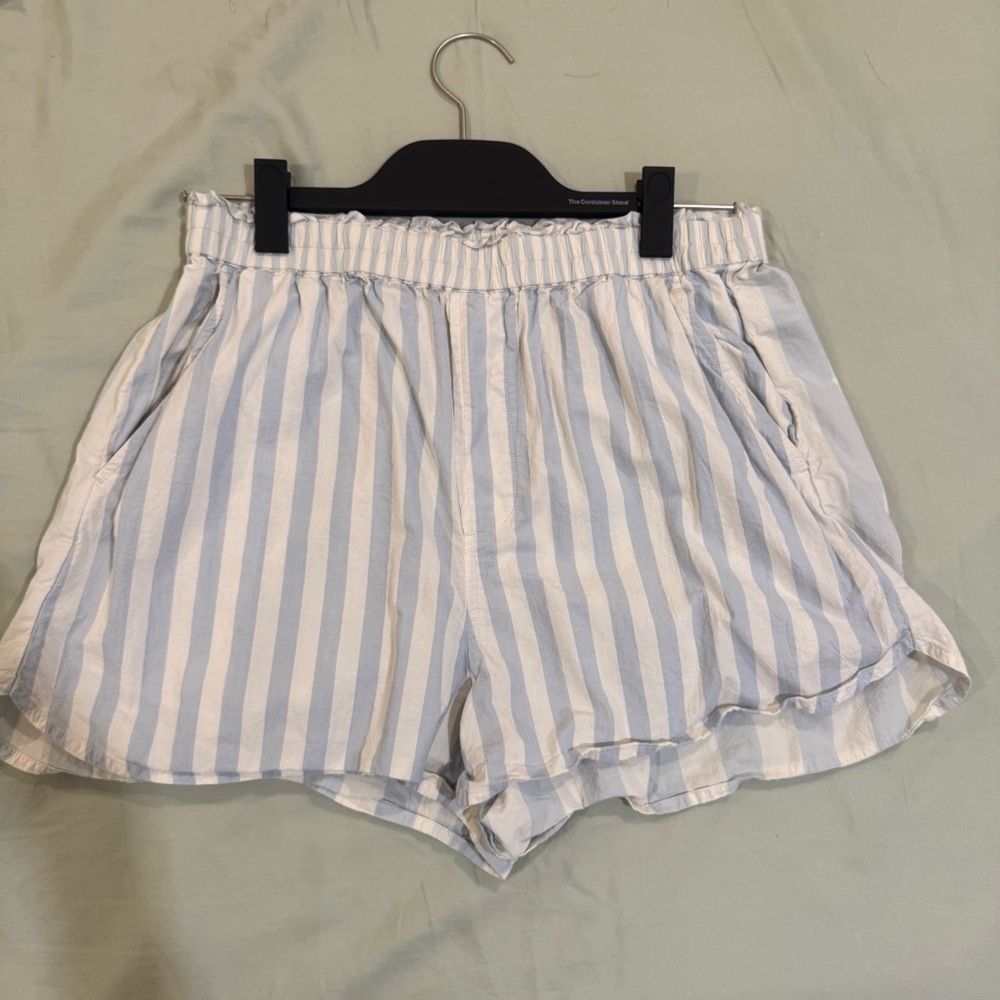 Madewell Striped Blue and White Shorts — Women